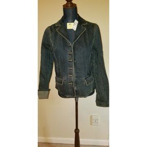 ✅#8 NWT Liz Claiborne Sm Denim Jacket 21.25” long